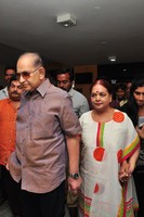 Krishna Watching Srimanthudu Movie at Prasad Lab